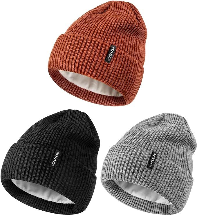 MSDC Beanies Women 3 Pack, Winter Hats for Women Men Fleece Lined Warm for Cold Weather, Beanie f... | Amazon (US)