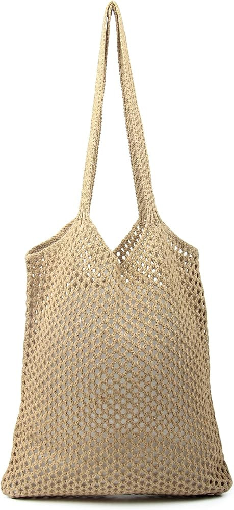 Crochet Mesh Beach Tote Shoulder Handbags Hobo Summer Aesthetic Women's Bag | Amazon (US)