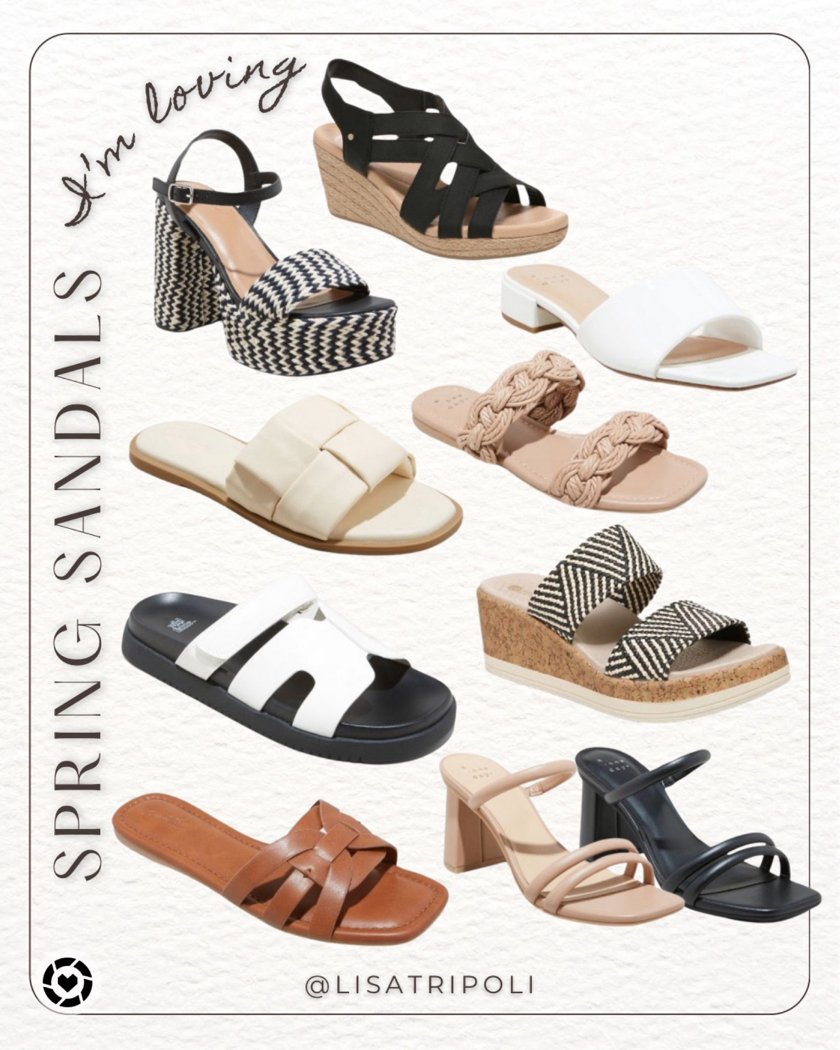 NEW Spring sandals from Target. 
slides | mules | wedges | heels | flats | vacation shoes | beach shoes | resort wear | neutrals 

#LTKsalealert #LTKxTarget #LTKshoecrush