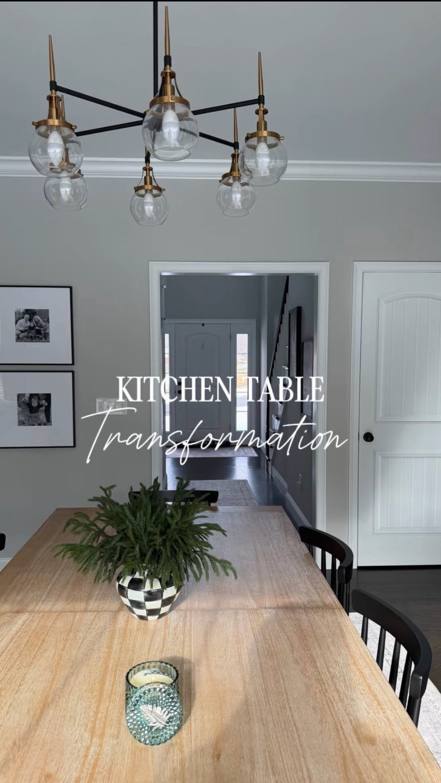 Edit- this is Raymour & Flanigans Trinity dining table. I linked similar options below!

It’s been 2 months since we got a new kitchen table, chairs, and light and it was definitely worth the change!

Our original black table looked nice from a far, but black shows so many crumbs and looks messy despite cleaning it multiple times per day 😩

Our new wood table is not only easier to clean, but brings so much more warmth to the space. The black chairs balance it out an I love adding a touch of gold with the new chandelier. The area rug also adds warmth to the space and flows into the entryway, where there is a matching runner.

#LTKmomlife #LTKSaleAlert #LTKHome