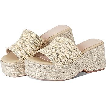 Platform Slip on Espadrille Sandals for Women Wedges Slides Bohemia Sandals Flatform Open Toe Bea... | Amazon (US)