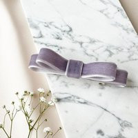 Minimalist Grey Ribbon Bow Clip For Fine & Thick Hair, Luxury Velvet Hair Barrette Clip, Every Day Wear Accessories | Etsy (US)