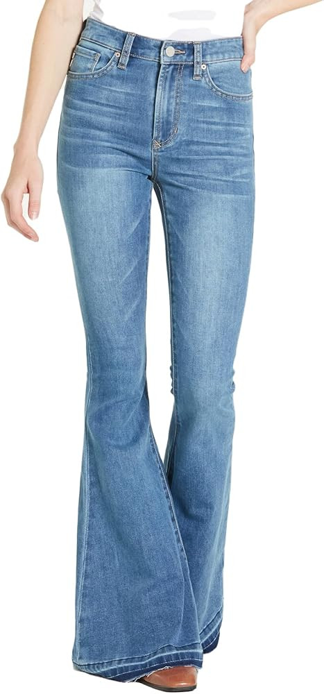 DEAR JOHN Kara Super Hight Rise Super Flare Tide Jean DPM56A200TDE | Amazon (US)