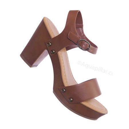 Check by Soda, Faux Wood Block Heel Sandal - Wide Fit Boho One Piece Sculpted Clog (women) | Walmart (US)