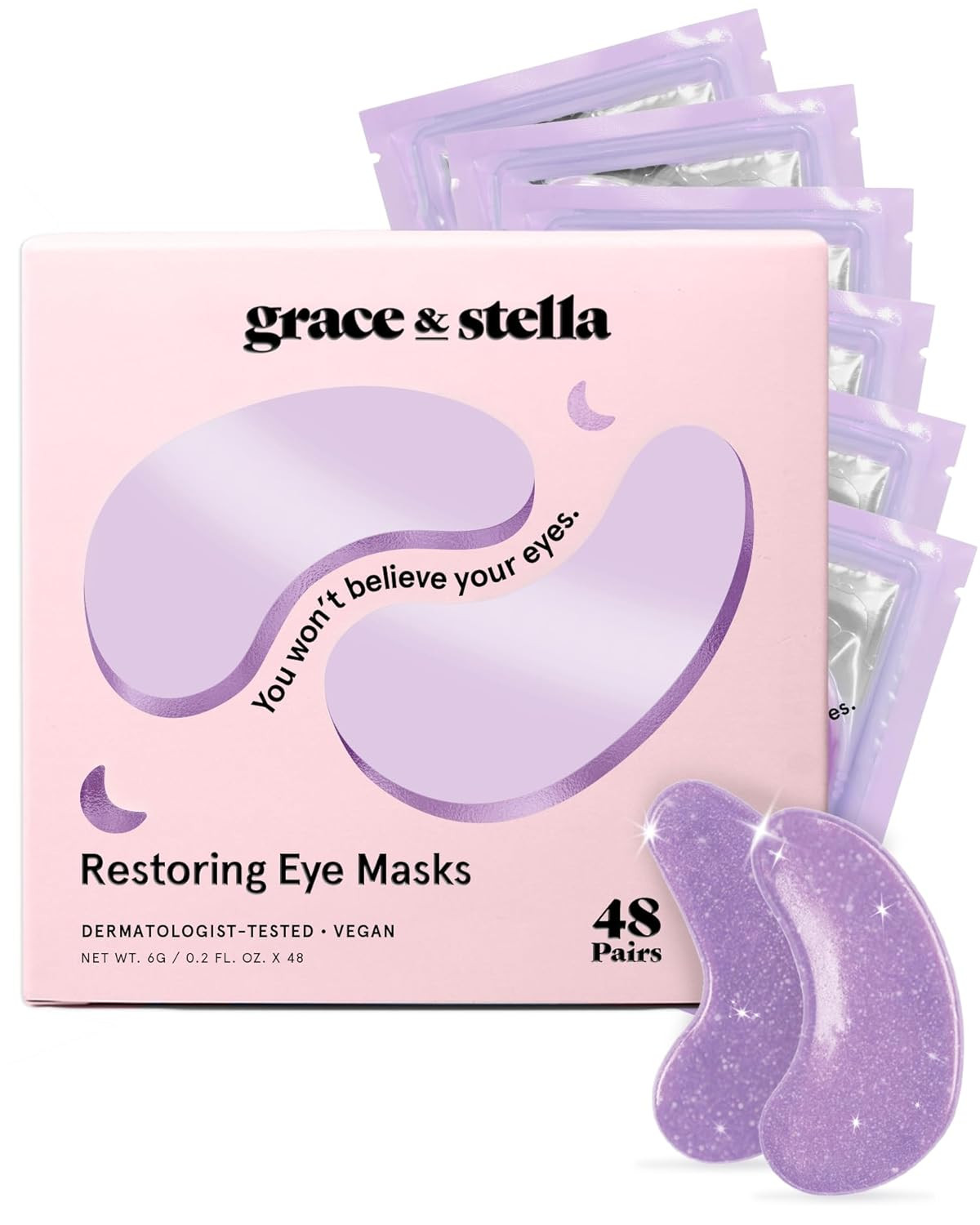 grace & stella Retinol Under Eye Patches for Puffy Eyes and Dark Circles - Restoring Gel Under Ey... | Amazon (US)