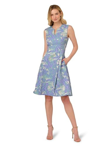 Adrianna Papell Women's Notch Jacquard Midi Dress | Amazon (US)