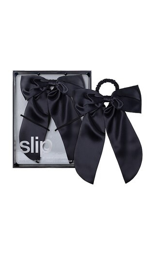 slip Hair Bow in Black. | Revolve Clothing (Global)