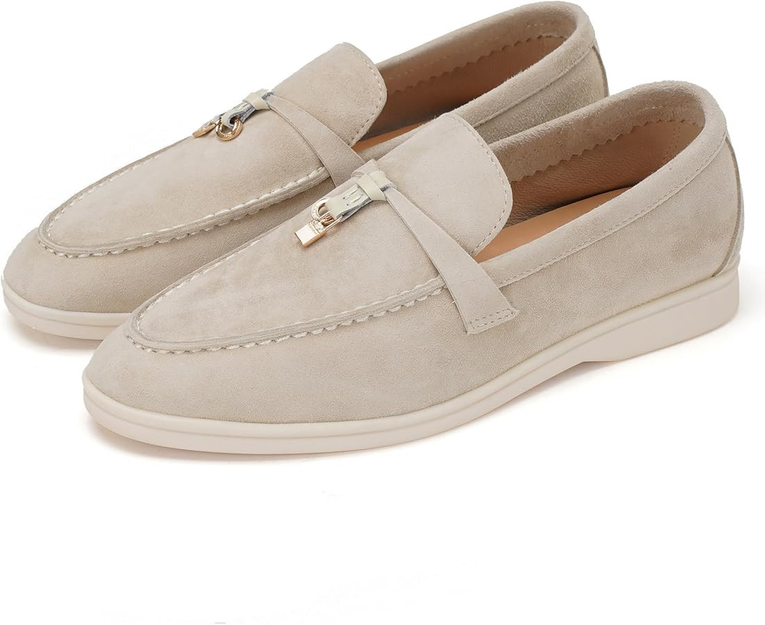 Slip-On Penny Loafers for Women, Suede Upper with Genuine Leather Lining Comfort Casual Dressy Wa... | Amazon (US)