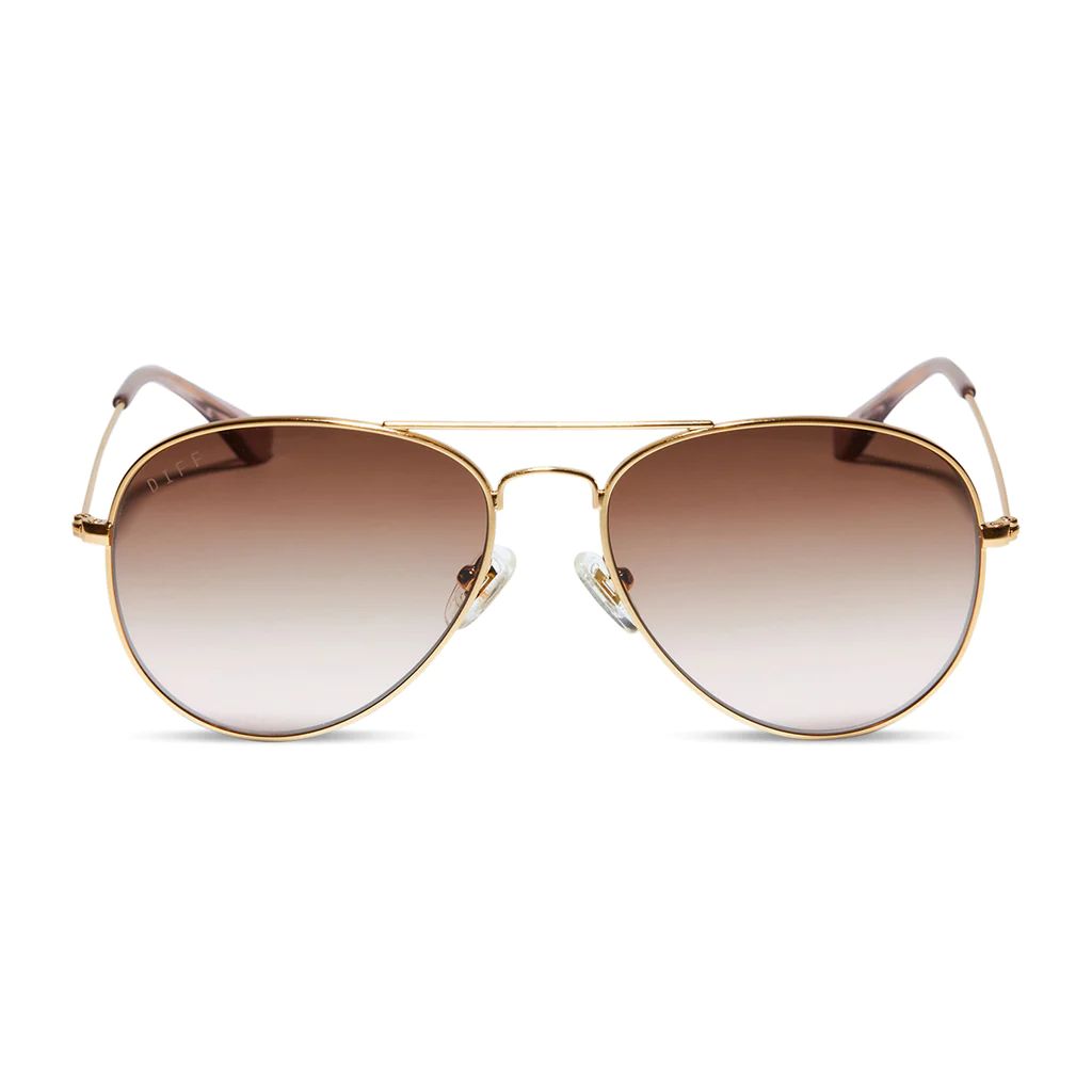COLOR: brushed gold   taupe rose gradient sunglasses | DIFF Eyewear