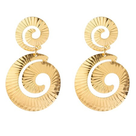 Fashionable Threaded Pattern Ear Pendants Trendy Eye Catching Earrings Iron Material Unique Threaded Earrings for Party | Walmart (US)