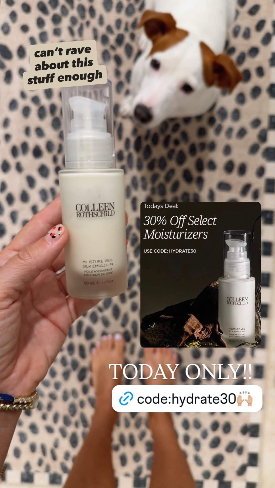 My fav everyday moisturizer 30% off
with code HYDRATE30