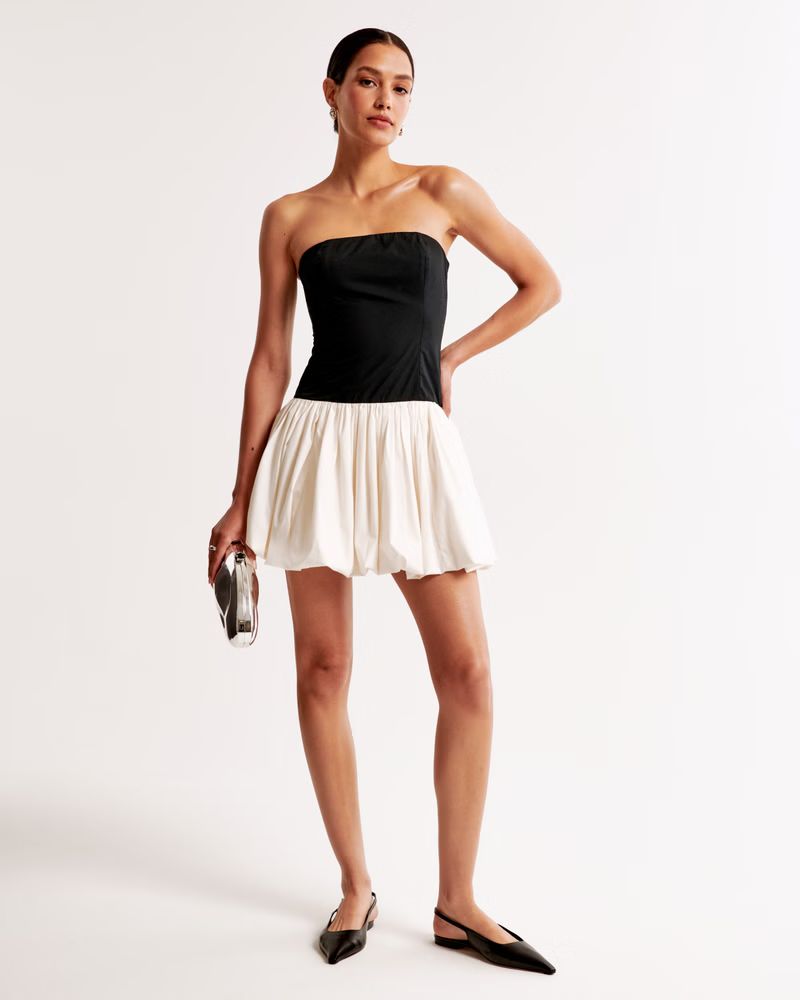 Bubble Hem Mini Dress | Abercrombie & Fitch (US)