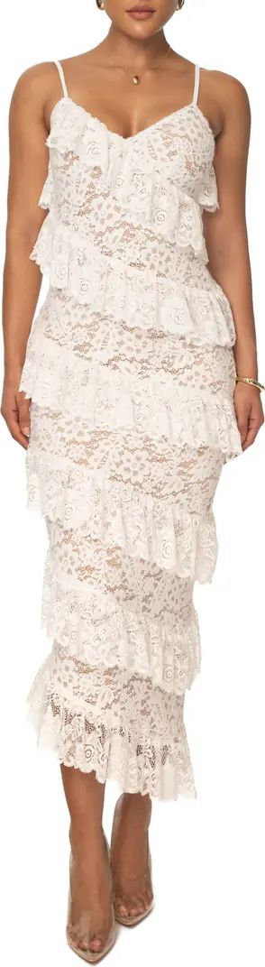 Forever Ruffle Lace Midi Dress | Nordstrom