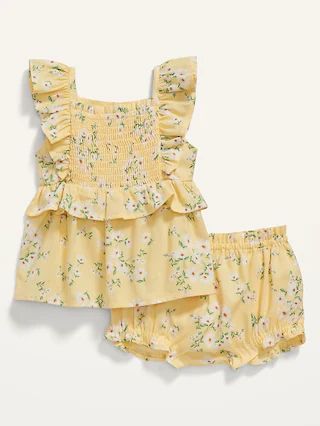 Ruffle-Trim Floral Dress and Bloomers Set for Baby | Old Navy (US)