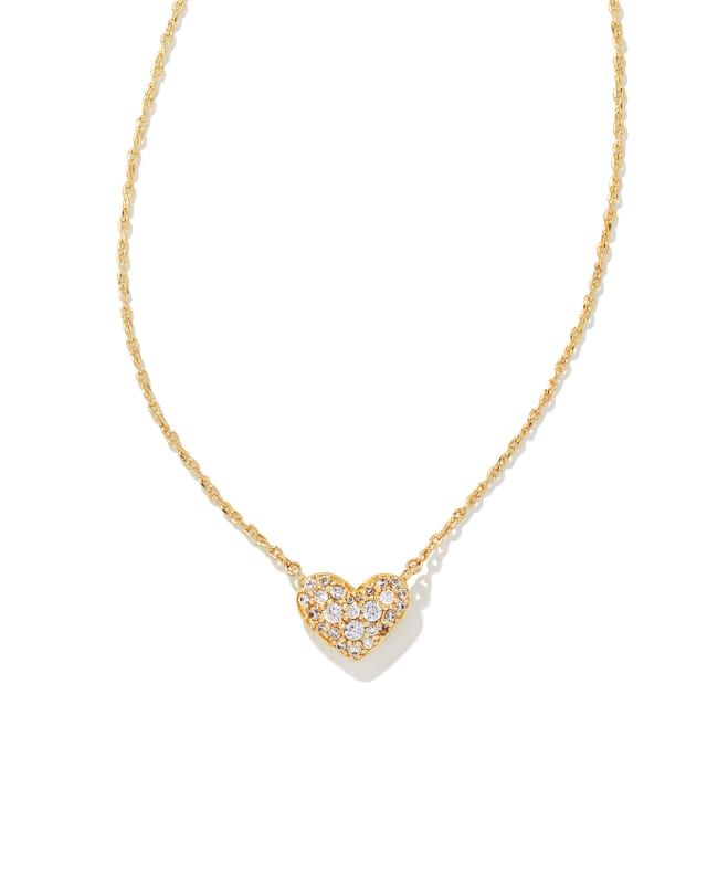Ari Gold Pave Crystal Heart Necklace in White Crystal | Kendra Scott | Kendra Scott