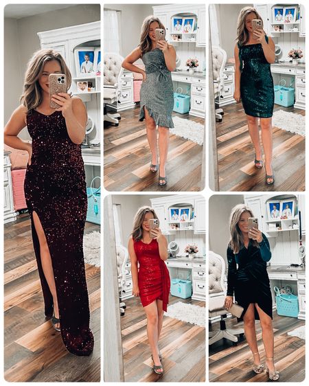 5 Holiday dresses from Amazon! All fit TTS and I’m wearing a small in all of the short dresses and a 4/6 in the long dress. 

Holiday party dress
Holiday party outfit 
Cruise dress 
Cruise outfits 

#LTKHoliday #LTKunder50 #LTKsalealert