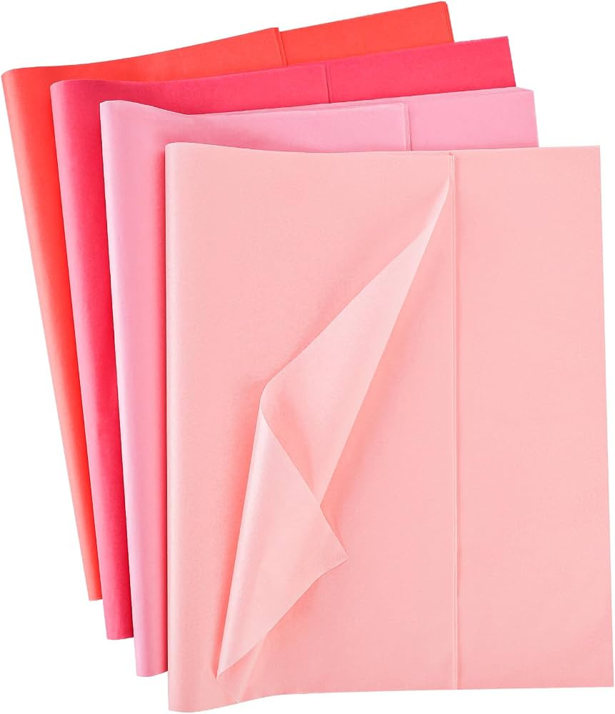 Shindel 120 Sheets Pink Tissue Paper, Gift Wrapping Paper 19.7 x 13.8 Inch Tissue Paper for Gift ... | Amazon (US)