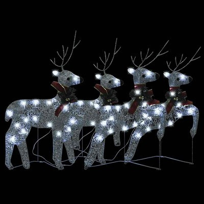 Christmas Reindeer Set of 4 Silver Mesh, Metal Medium | Target