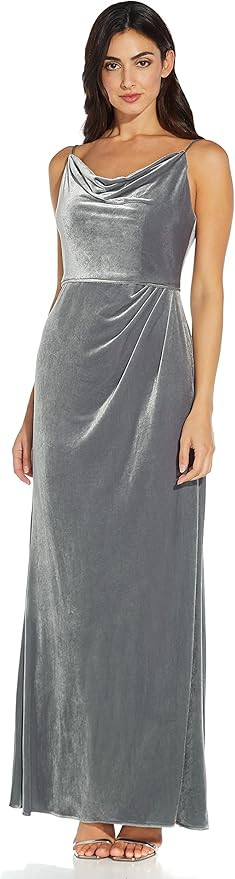 Adrianna Papell Women's Cowl Neck Velvet Gown | Amazon (US)
