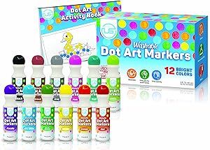 Ultimate Stationery Dot Markers | Bingo Daubers 12 Washable Color Dot Markers For Toddlers, Toddl... | Amazon (US)