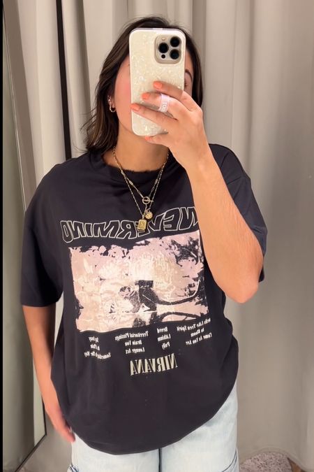 H&M is one of the best places for oversized t shirts since they fit so well + are so cheap!! This Nirvana one is so god & linked some other faves. Sizing - M 

#LTKfindsunder50 #LTKSeasonal #LTKstyletip