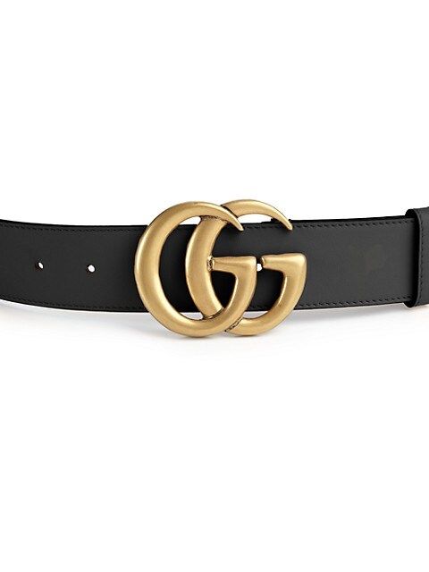 Leather Belt with Double G Buckle | Saks Fifth Avenue