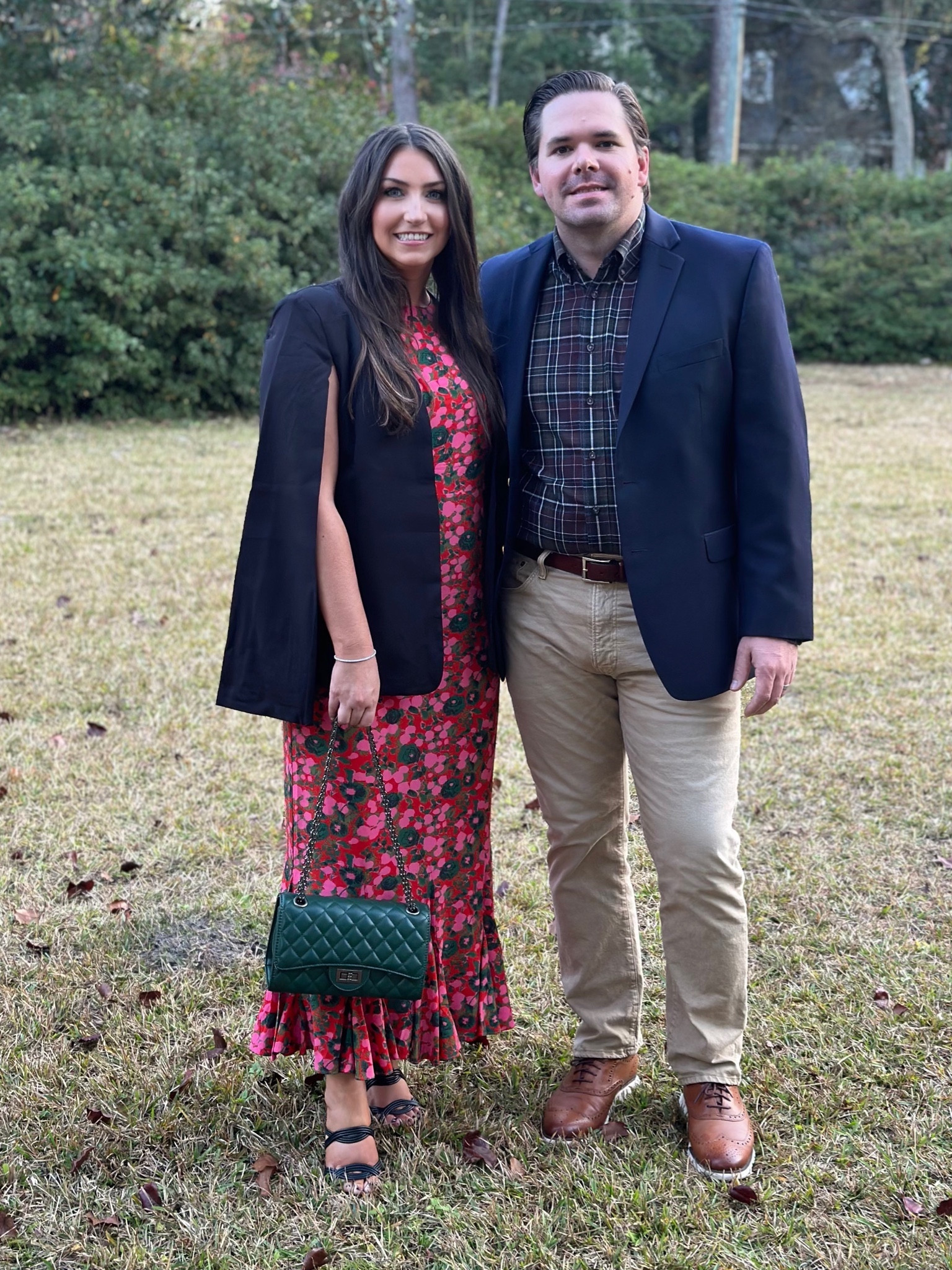 A festive favorite party dress I wore to a wedding recently. Love the pops of green throughout this long dress! I’m 5’4 and the length is so good! These heels are on major SALE and the handbag is a great designer dupe! 💚🖤❤️

Long dress, colorful dress, maxi dress, green handbag, purse, shoulder bag, high heels, black stilettos, cropped jacket, red dress, pink

#LTKsalealert #LTKparties #LTKstyletip