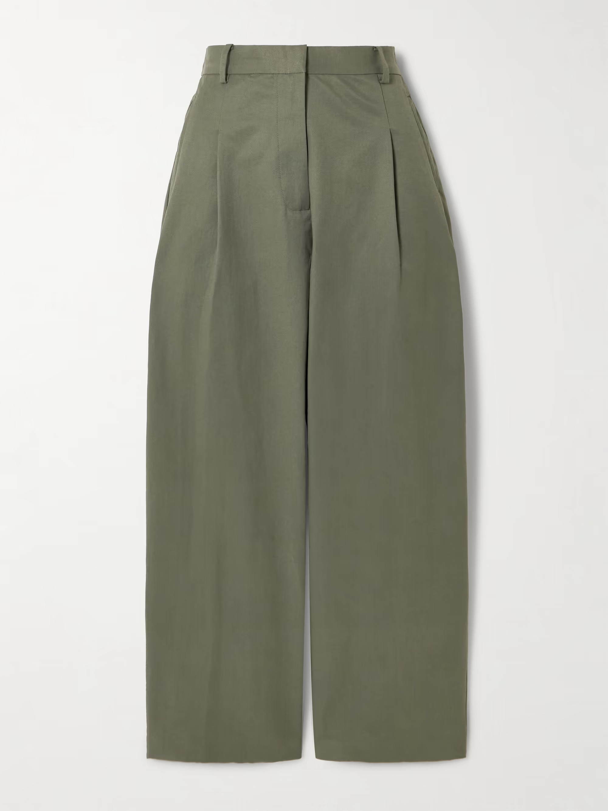 Pleated cotton-blend tapered pants | NET-A-PORTER (UK & EU)