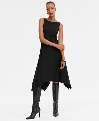 Women's Scoop-Neck Asymmetric-Hem Dress, Macy's Exclusive | Macy's