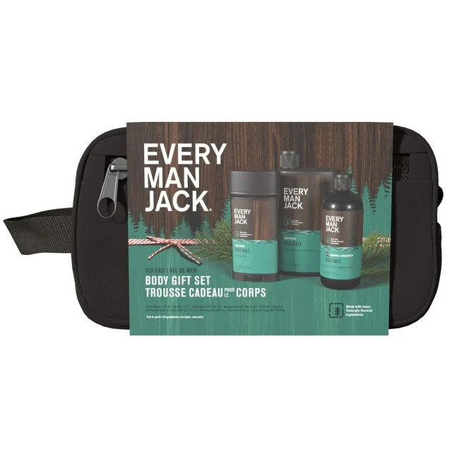 Every Man Jack Men's Bath and Body Christmas Holiday Gift Set for All Skin Types, Sea Salt, 4 Pie... | Walmart (US)