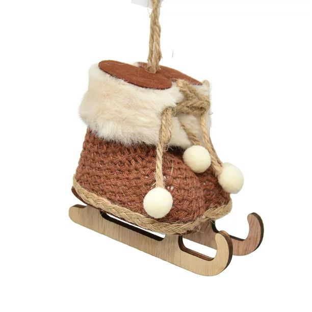 Holiday Time Cottage Christmas Brown and White Skating Boots Decorative Accents Ornament - Walmar... | Walmart (US)
