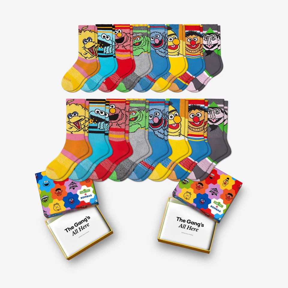 Sesame Street Parent-Youth 16-Pack Gift Box | Bombas Socks