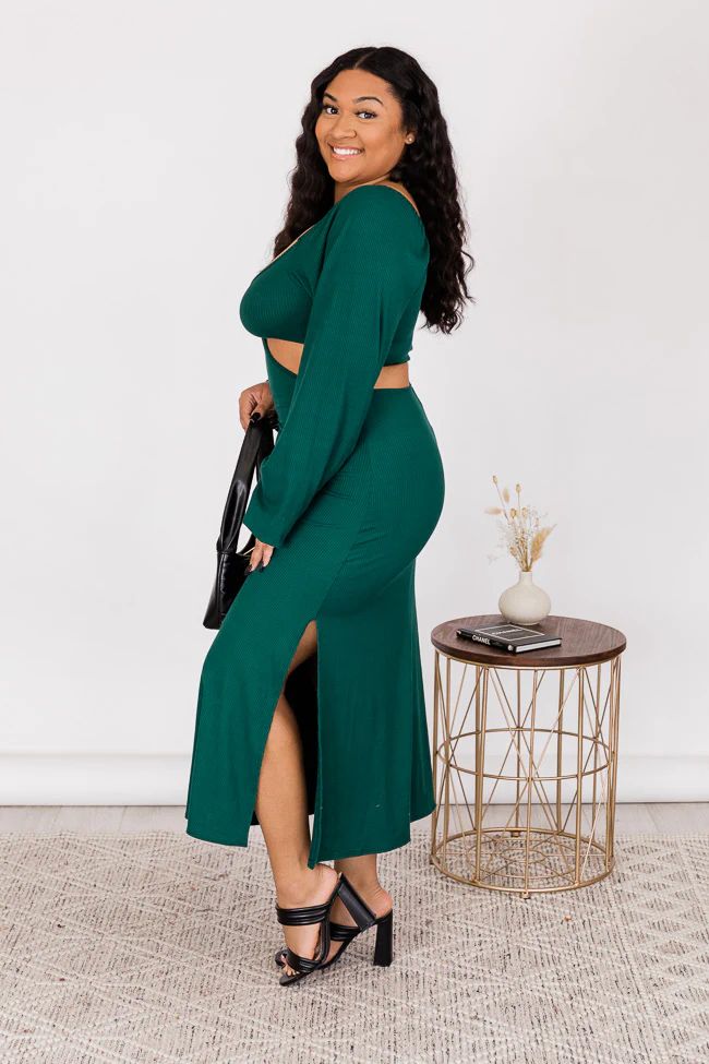 Telling A Story Green Long Sleeve Cutout Dress FINAL SALE | The Pink Lily Boutique