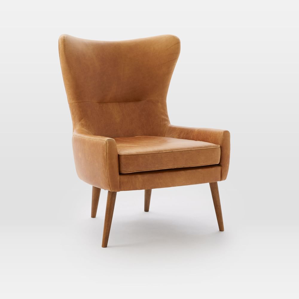 Erik Leather Wing Chair | West Elm (US)