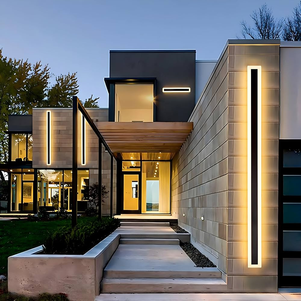 2Pack 39inch Long Outdoor Modern LED Wall Light,30W Waterproof IP65 Warm White 110V led Wall Moun... | Amazon (US)