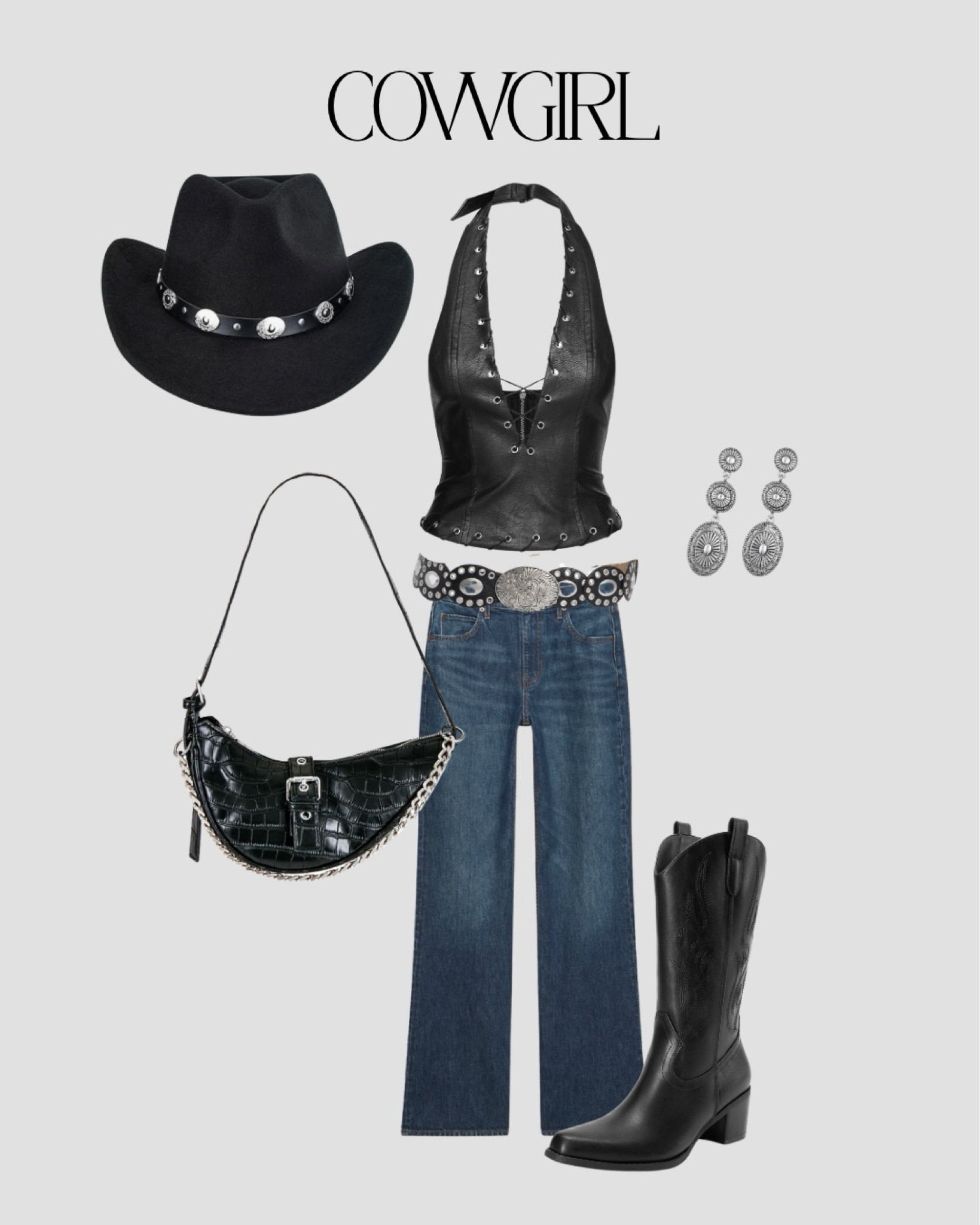Halloween costume: cowgirl denim edition 

Denim, leather, belt 
Croc purse
Cowboy boots, hat

#LTKSeasonal #LTKHalloween #LTKParties