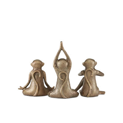 3 Piece Zen Monkey Figurine Set | Wayfair North America