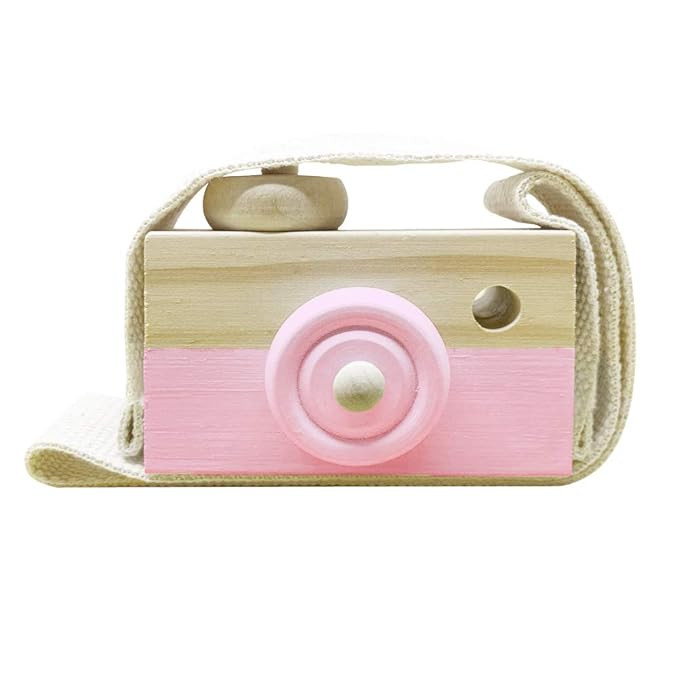 Baby Toy Wooden Mini Camera Toy, Baby Kids Cute Mini Sharpe Toy, Neck Hanging Photographed Props ... | Amazon (US)