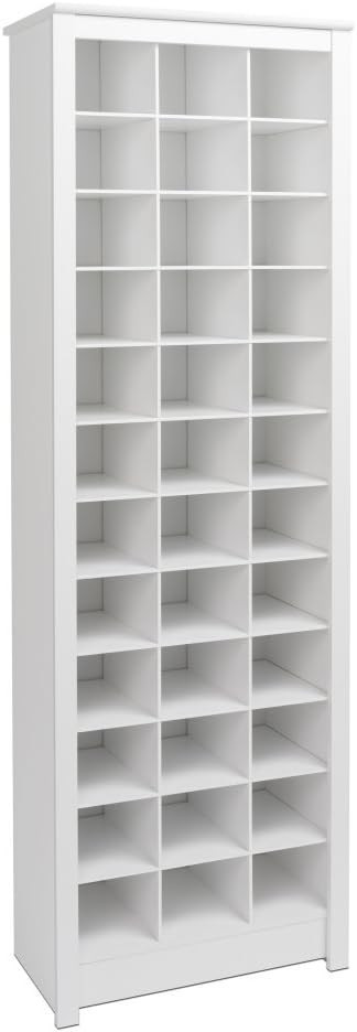 Prepac White Tall Storage Cabinet, Shoe Cabinet, Entryway Furniture with 36 Shoe Cubbies 13"D x 2... | Amazon (US)