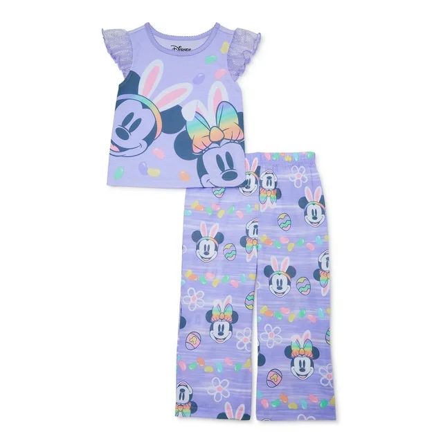 Disney Minnie Mouse Toddler Girls Easter Top and Pants Pajama Set, 2-Piece, Sizes 12M-5T | Walmart (US)