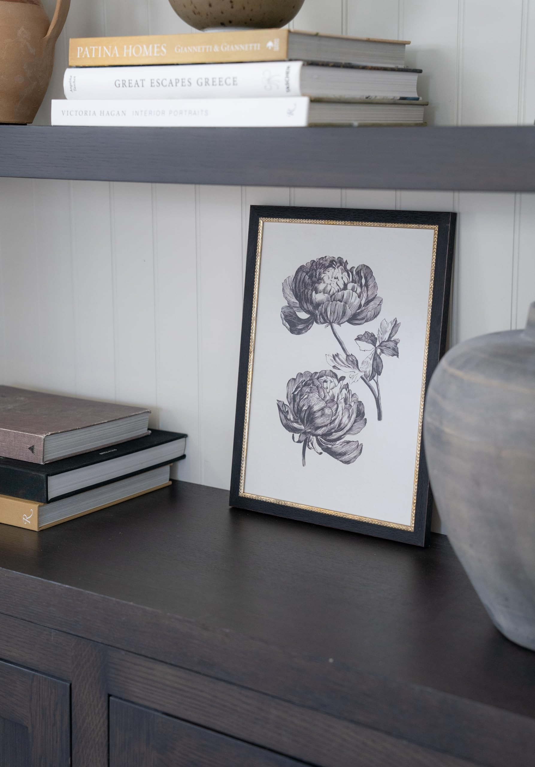 Petal Lane Botanical Wall Art - Framed Antique Decor - Make Your Own Gallery Wall Frame Set - Dar... | Amazon (US)