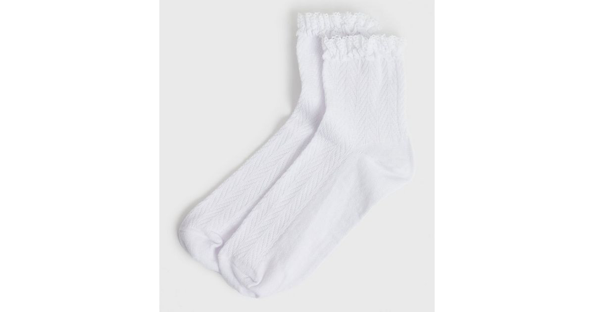 White Cable Knit Frill Socks
						
						Add to Saved Items
						Remove from Saved Items | New Look (UK)