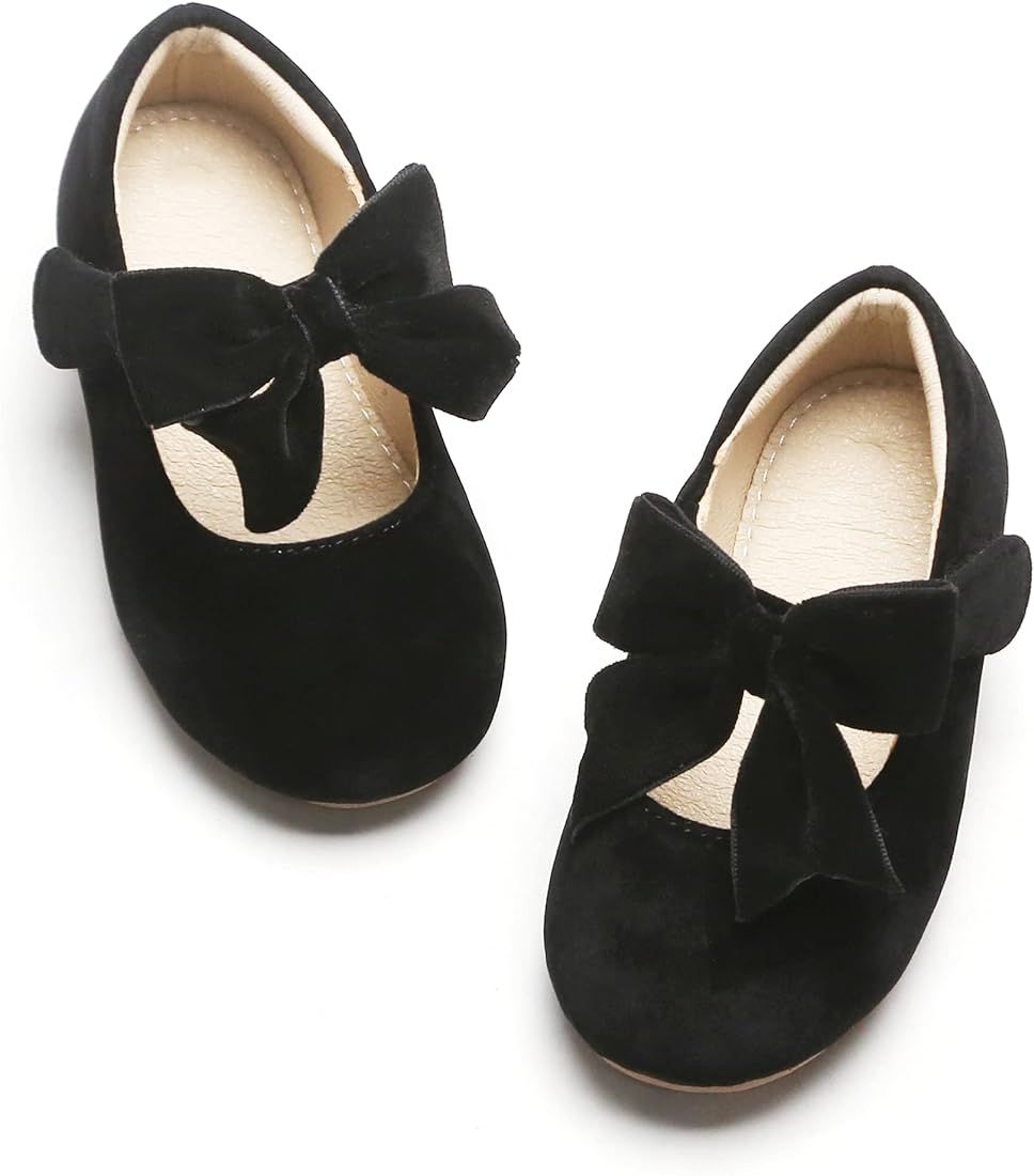 Amazon.com | Kiderence Toddler Girl Shoe School Party Girls Flat Flower Girl Mary Jane Dress Shoe... | Amazon (US)
