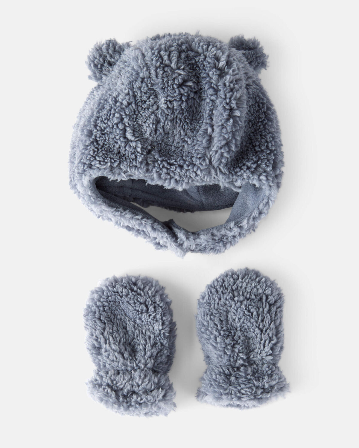 Baby Boy Sherpa Winter Hat & Mittens Set - Blue | Carter's Inc