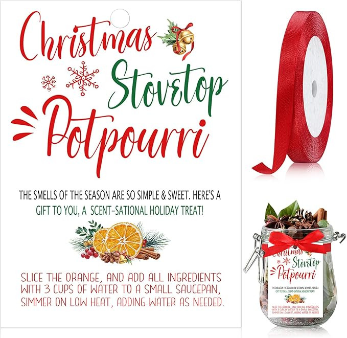 50 Pcs Christmas Stovetop Potpourri Gift Tags Simmer Instruction Tags Stovetop Potpourri Paper Ta... | Amazon (US)