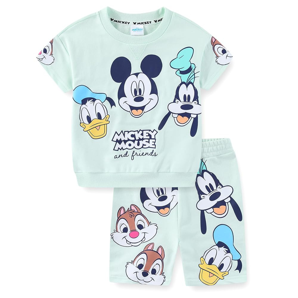 Disney Mickey Mouse Boys 2 Piece French Terry Short Sleeve T-Shirt and Shorts Set for Toddler and... | Amazon (US)