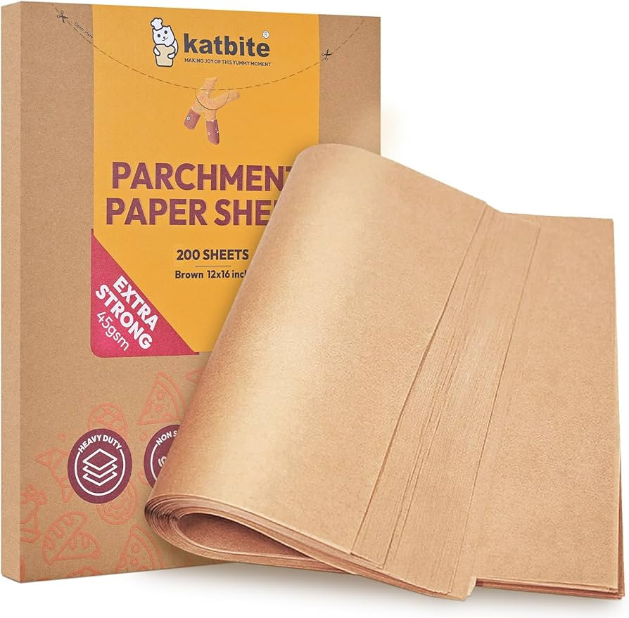 Katbite 200Pcs 12x16 In Unbleached Parchment Paper for Baking, Precut Parchment Paper Sheets, Hea... | Amazon (US)