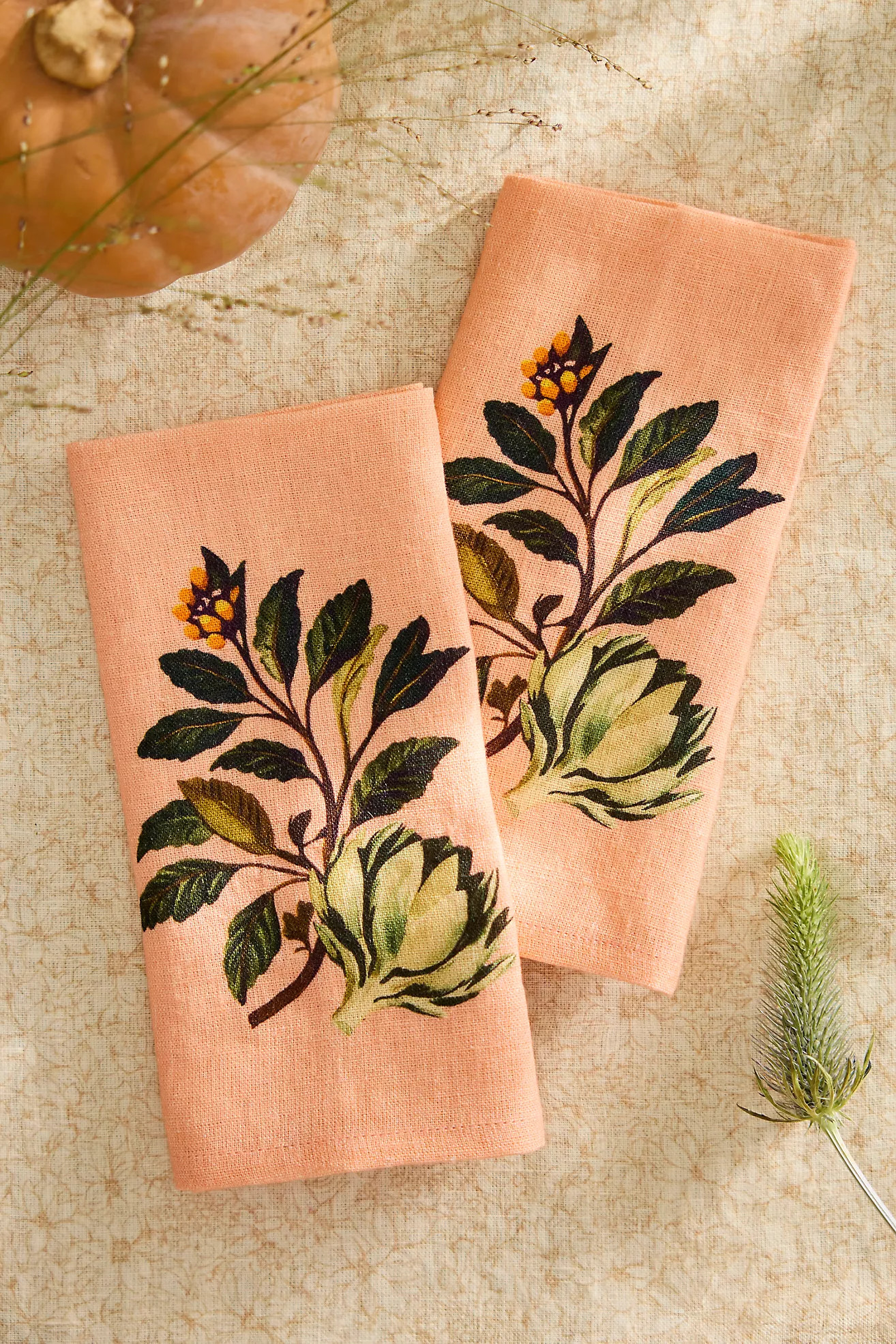 Autumn Bounty Linen Napkins, Set of 2 | Anthropologie (US)