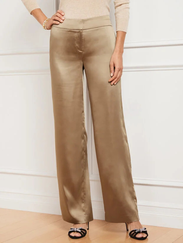 Satin Wide Leg Pants | Talbots