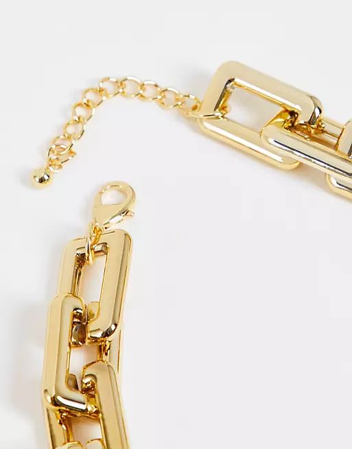 ASOS DESIGN – Goldfarbene Halskette mit dicken, rechteckigen Gliedern | ASOS | ASOS (Global)